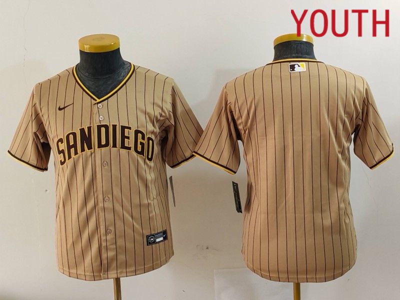 Youth San Diego Padres Blank Brown Stripe Game 2024 Nike MLB Jersey style 9027